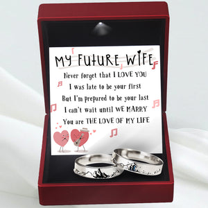 Mountain Sea Couple Promise Ring - Adjustable Size Ring - Family - To My Future Wife - I Can't Wait Until We Marry - Ukgrlj25001