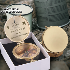 Personalised Engraved Compass - Travel - To My Loved One - You Will Always Be My Favourite Adventure - Ukgpb13009