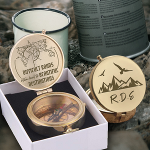 Engraved Compass - Hiking - To My Child - Difficult Roads Lead To Beautiful Destinations - Ukgpb16026