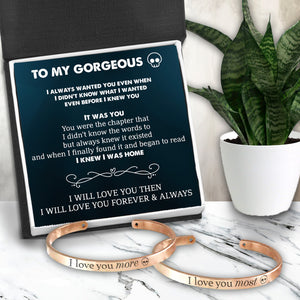 Couple Bracelets - Skull & Tattoo - To My Gorgeous - I Will Love You Forever & Always - Ukgbt13007