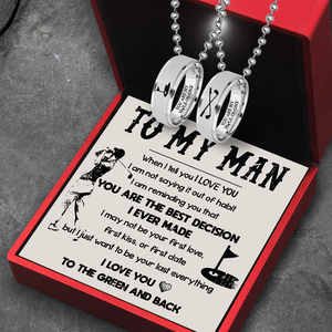 Couple Ring Necklaces - Golf - To My Man - I Love You To The Green And Back - Ukgndx26014