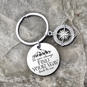 Compass Keychain - Hiking - To My Man - You Are My Home And My Adventure All At Once - Ukgkw26016