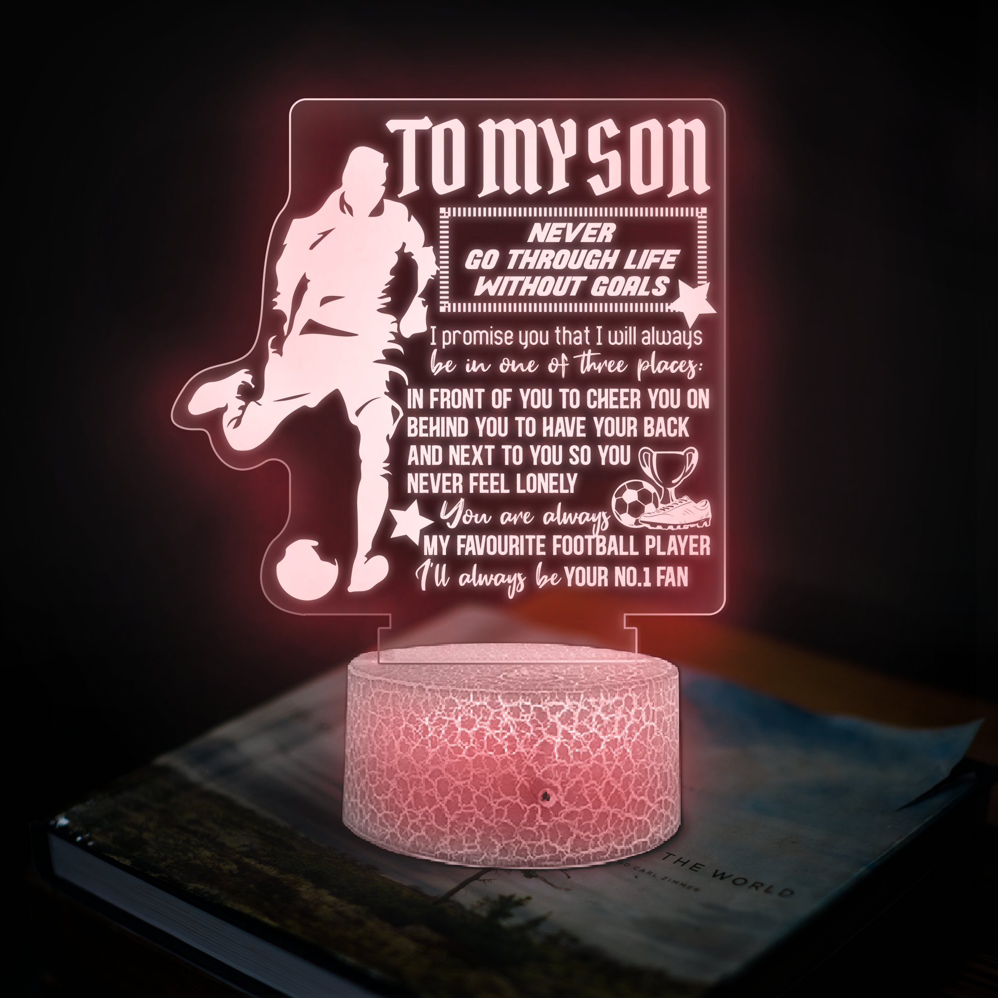 3D Led Light - Football - To My Son - I'll Always Be Your No.1 Fan - Ukglca16001