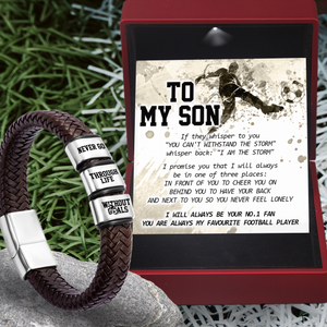 Leather Bracelet - Football - To My Son - Never Go Through Life Without Goals - Ukgbzl16014