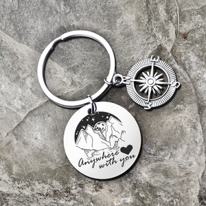 Compass Keychain - Hiking - To My Girlfriend - I Love You For All That You Are - Ukgkw13004