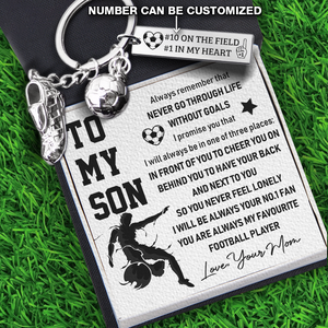 Personalised Engraved Football Shoe Keychain - Football - To My Son - From Mom - I Will Be Always Your No.1 Fan - Ukgkbh16004
