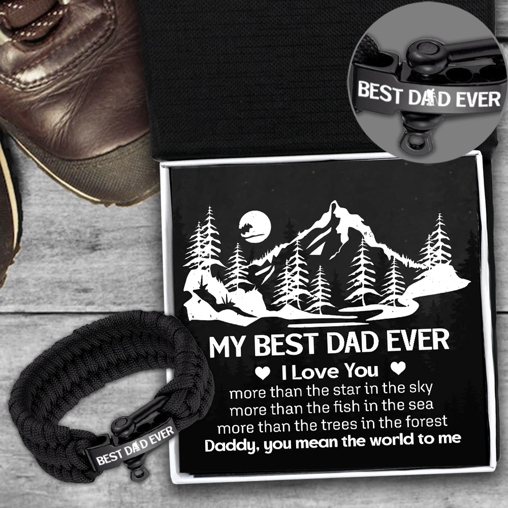 Paracord Rope Bracelet - Hiking - To My Best Dad Ever - I Love You More Than The Trees In The Forest - Ukgbxa18001