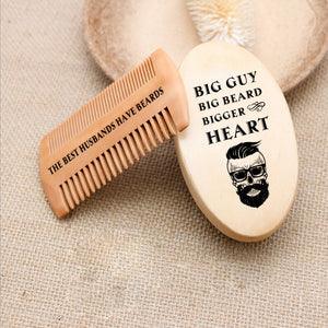 Wood Beard Brush Kit - Skull - To Husband - The Best Husbands Have Beard - Ukged14001