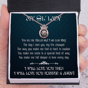 Crown Necklace - Skull & Tattoo - To My Ol' Lady - I Will Love You Then - Ukgnzq13005