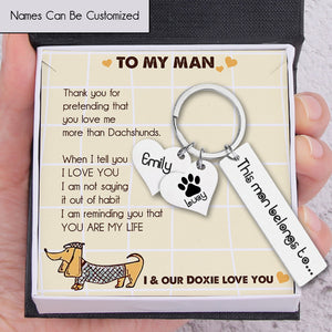 Personalised Paw Prints Keychain - Dachshund - To My Man - You Are My Life - Ukgkc26010