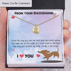 Personalised Round Necklace - Dachshund - To My Girlfriend - I Love You - Ukgnev13010
