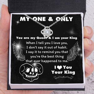 Love Knot Necklace - Skull & Tattoo - My One & Only - You Are My Queen & I Am Your King - Ukgnen13001