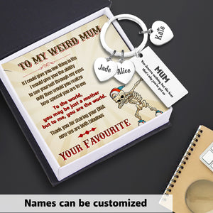 Personalised Keychain - Skull - To My Weird Mum - You Are The World - Ukgkc19007