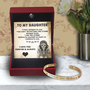 Personalised Skull Bracelet - Skull & Tattoo - To My Daughter - I Am The Storm - Ukgbzf17007