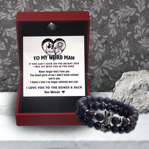 King & Queen Couple Bracelets - Skull - To My Man - I Love You To The Bones & Back - Ukgbae26014