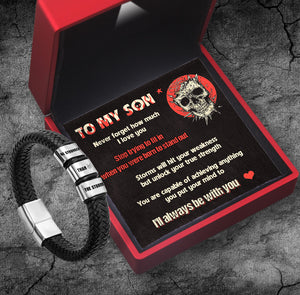 Leather Bracelet - Skull - To My Son - I'll Always Be With You - Ukgbzl16033