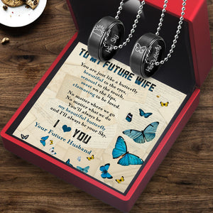 Couple Pendant Necklaces - Butterfly - To My Future Wife - I Love You -Ukgnw25002