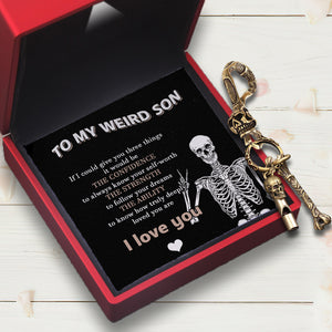 Skull Keychain Holder - Skull - To My Son - I Love You - Ukgkci16005