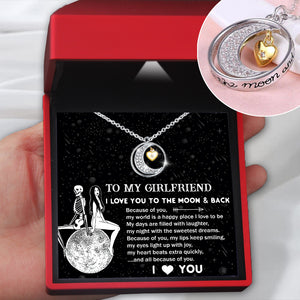 Moon Necklace - Skull - To My Girlfriend - I Love You - Ukgnzt13004