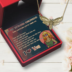 Hawkmoth Necklace - Tattoo - To My Girlfriend - I Love You - Ukgnzs13001