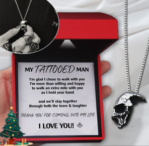 Skull Necklace - Tattoo - To My Tattooed Man - I Love You - Ukgnag26006