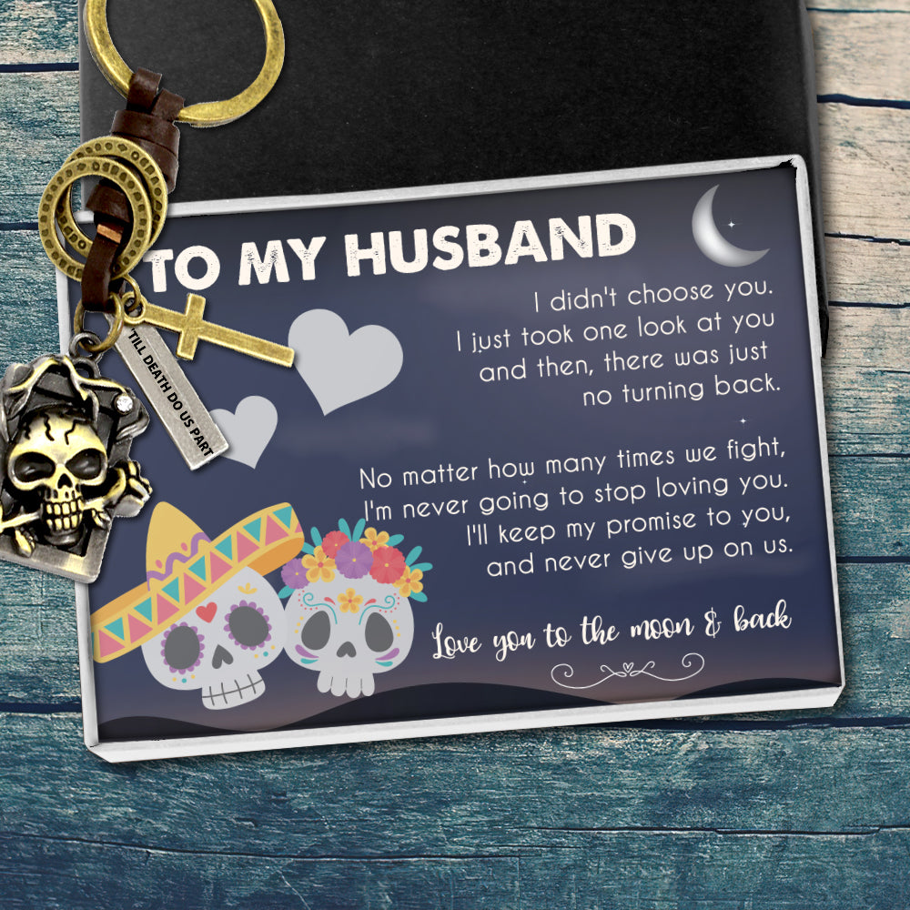 Skull Keychain - Skull - To My Husband - Love You To The Moon And Back - Ukgkcg14001