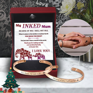 Mum & Son Bracelets - Tattoo - To My Mum - I Love You - Ukgbt19004