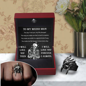 Tribal Chief Ring - Skull & Tattoo - To My Weird Man - I Will Love You Then - Ukgrlm26002