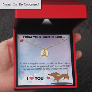 Personalised Round Necklace - Dachshund - To My Girlfriend - I Love You - Ukgnev13010