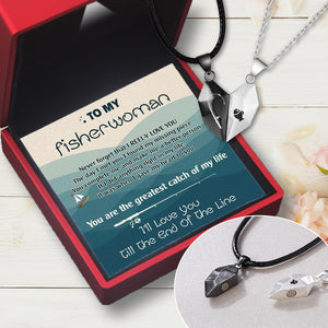 Magnetic Love Necklaces - Fishing - To My Fisherwoman - I Reel-y Love You - Ukgnni13012
