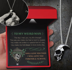 Skull Necklace - Skull & Tattoo - To My Weird Man - Deeper In Love Every Day - Ukgnag26005