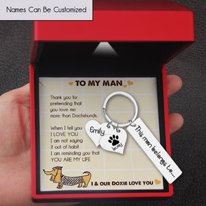 Personalised Paw Prints Keychain - Dachshund - To My Man - You Are My Life - Ukgkc26010