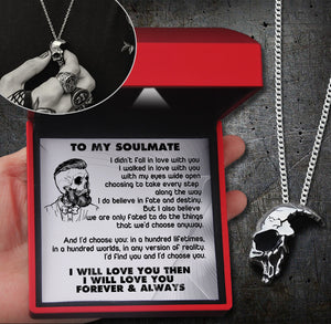 Skull Necklace - Skull & Tattoo - To My Soulmate - I Will Love You Forever & Always - Ukgnag26004