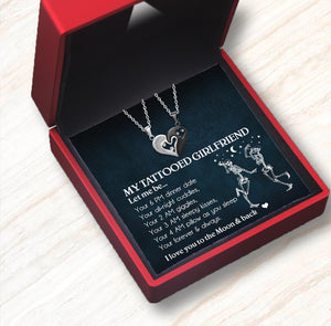 Couple Heart Necklaces - Tattoo - To My Tattooed Girlfriend - Your Forever & Always - Ukglt13002