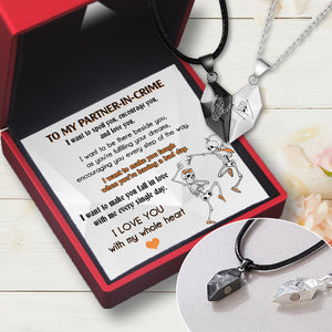 Magnetic Love Necklaces - Skull - To My Partner-In-Crime - I Want To Be There Beside You - Ukgnni13004