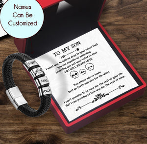 Personalised Leather Bracelet - Skull - To My Son - You Will Never Lose - Ukgbzl16005