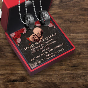 Couple Pendant Necklaces - Skull & Tattoo - To My Only Queen - You Are My Queen Forever - Ukgnw13010