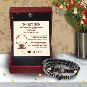 Couple Crown and Skull Bracelets - Skull & Tattoo - To My Son - Go Forth And Live Your Dream - Ukgbu16001