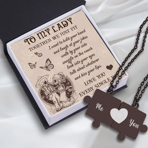 Puzzle Piece Necklace - Skull - To My Ol' Lady - Love You Every Single Day - Ukglmb13004