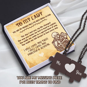 Puzzle Piece Necklace - Skull - To My Ol' Lady - I Will Love You Then - Ukglmb13005