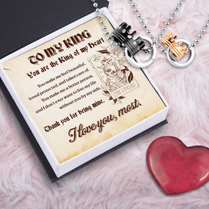 Couple Crown Pendant Necklaces - Skull - To My King - Thank You For Being Mine - Ukgnz26001