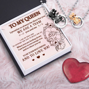 Couple Crown Pendant Necklaces - Skull - To My Queen - I Promise To Always Be There For You - Ukgnz13003