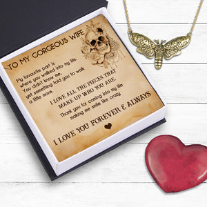 Hawkmoth Necklace - Skull - To My Wife - I Love You Forever & Always - Ukgnzs15001