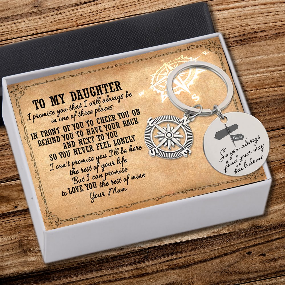 Compass Keychain - Family - To My Daughter - From Mum - I Love You - Ukgkw17007