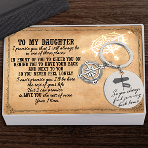 Compass Keychain - Family - To My Daughter - From Mum - I Love You - Ukgkw17007