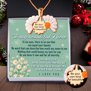 Hidden Message Daisy Necklace - Family - To My Niece - You Will Always Be My Little Girl To Me - Ukgngi28005