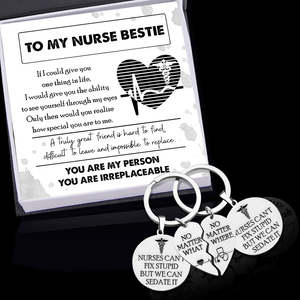 Couple Keychains - Nurse - To My Bestie - A Truly Great Friend Is Hard To Find - Ukgkes33003
