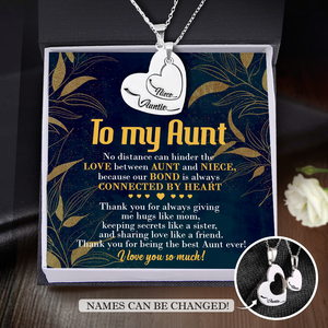 Personalised Heart Hollow Necklaces Set - Family - To My Aunt - Thank You For Being The Best Aunt Ever - Ukgnfb30001