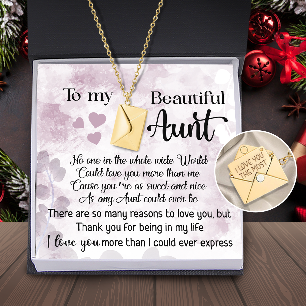 Love Letter Necklace - Family - To My Aunt - I Love You More Than I Could Ever Express - Ukgnny30001