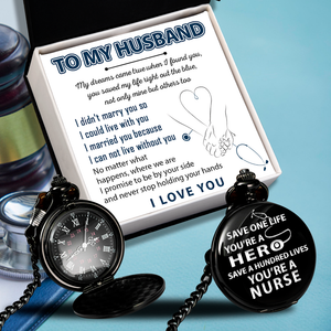 Engraved Pocket Watch - Nurse - To My Husband - I Love You - Ukgwa14007